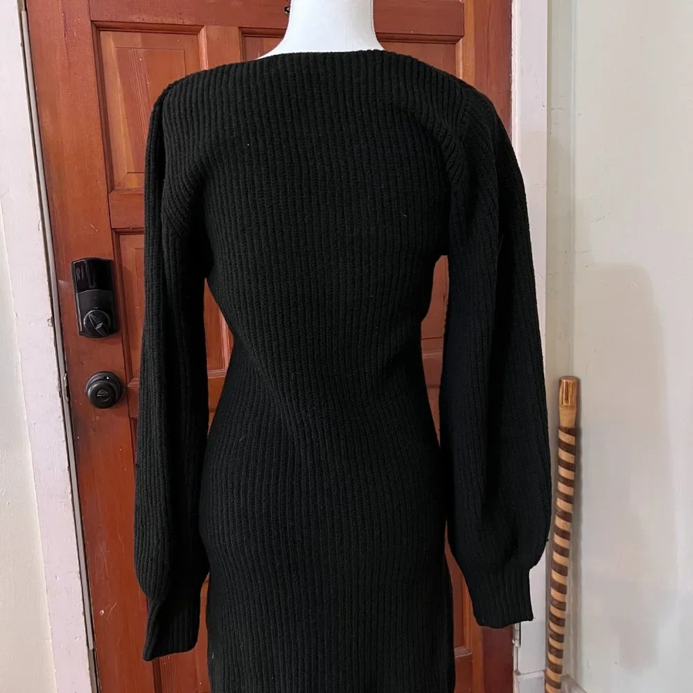 Sexy black sweater dress - Picture 2 of 3